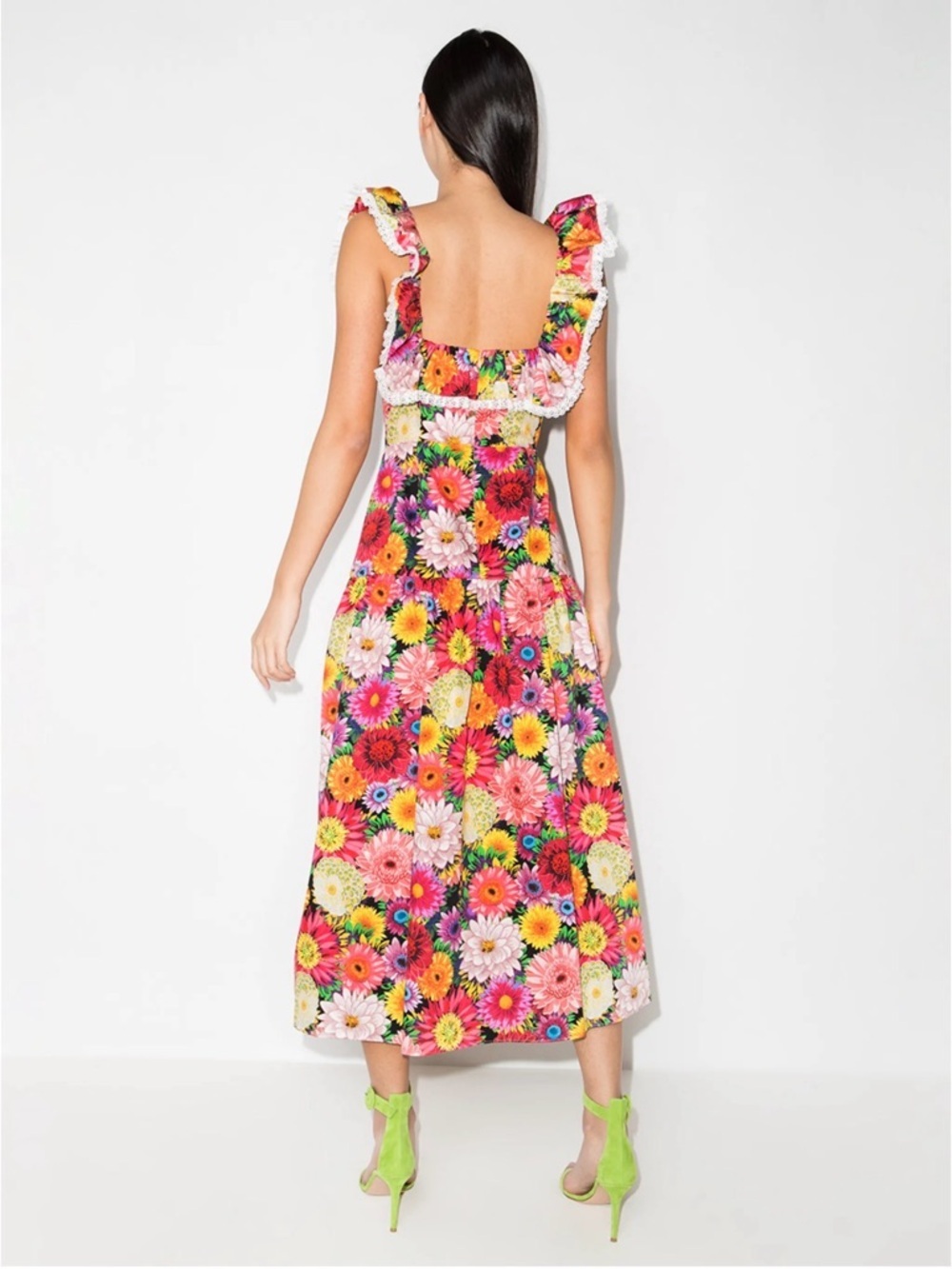 BORGO DE NOR Jessie Over the Rainbow Floral Midi Dress Sz 8 AU/4 US - Picture 3 of 11
